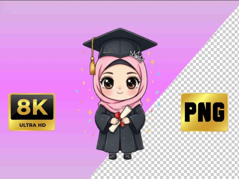 -استیکر-دختر-فارغ‌التحصیل-باحجاب