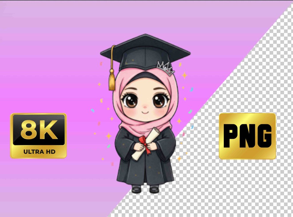 استیکر دختر فارغ‌التحصیل باحجاب