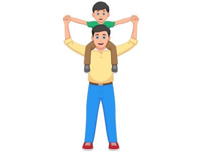 وکتور پدر و پسر خوشحال مشغول بازی 