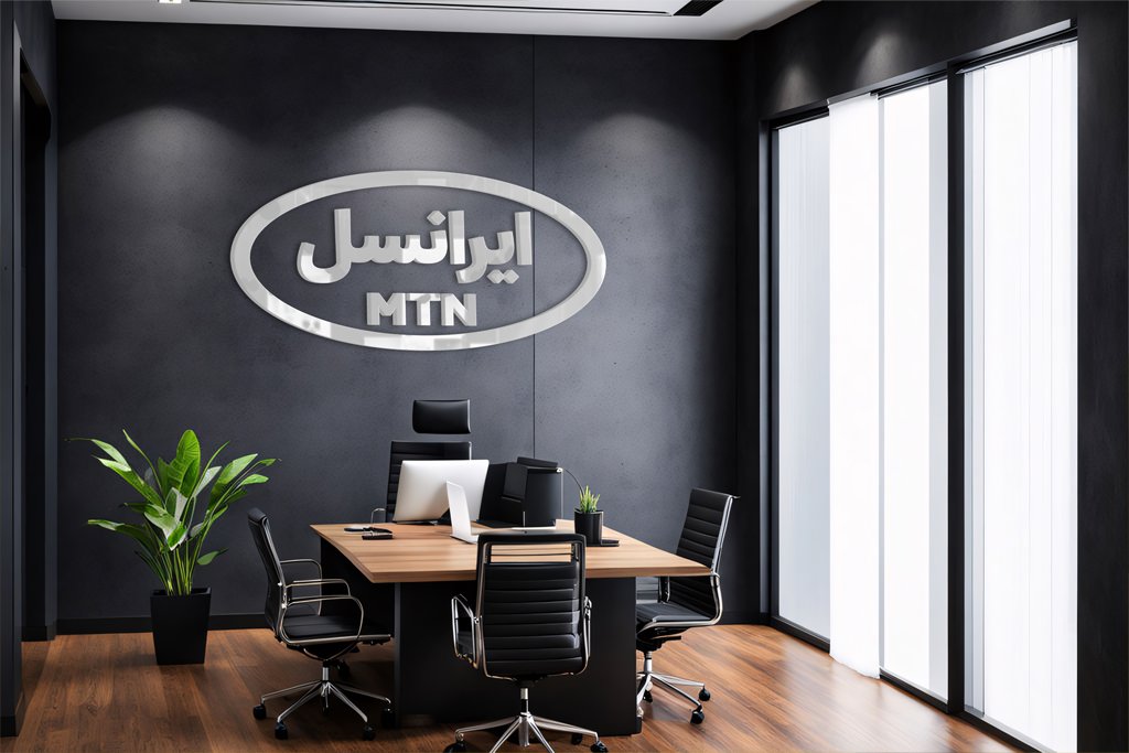 موکاپ لایه باز لوگوی چلنیوم روی دیوار