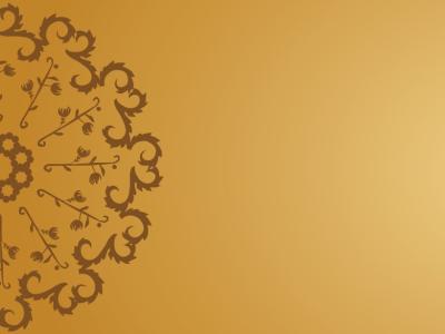 وکتور پس زمینه اسلیمی نارنجی با طرح گل 
