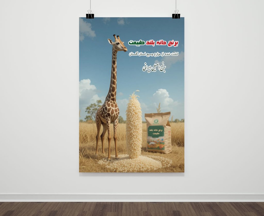پوستر لایه باز برنج طبیعت