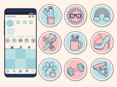 وکتور کاور هایلایت اینستاگرام طرح 