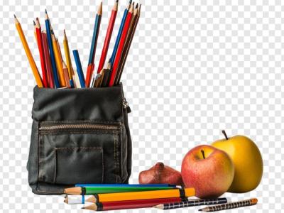 فایل لایه باز جامدادی چرمی با مداد رنگی 