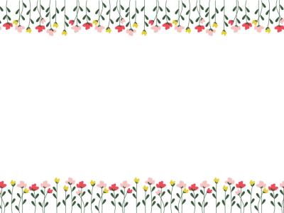 وکتور گل های حاشیه رنگارنگ قرمز صورتی زرد 