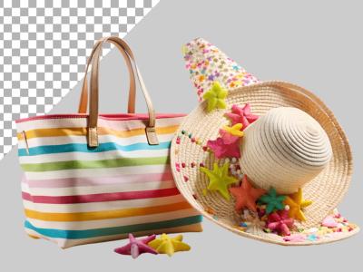 فایل لایه باز کیف کلاه ساحلی زیبا 