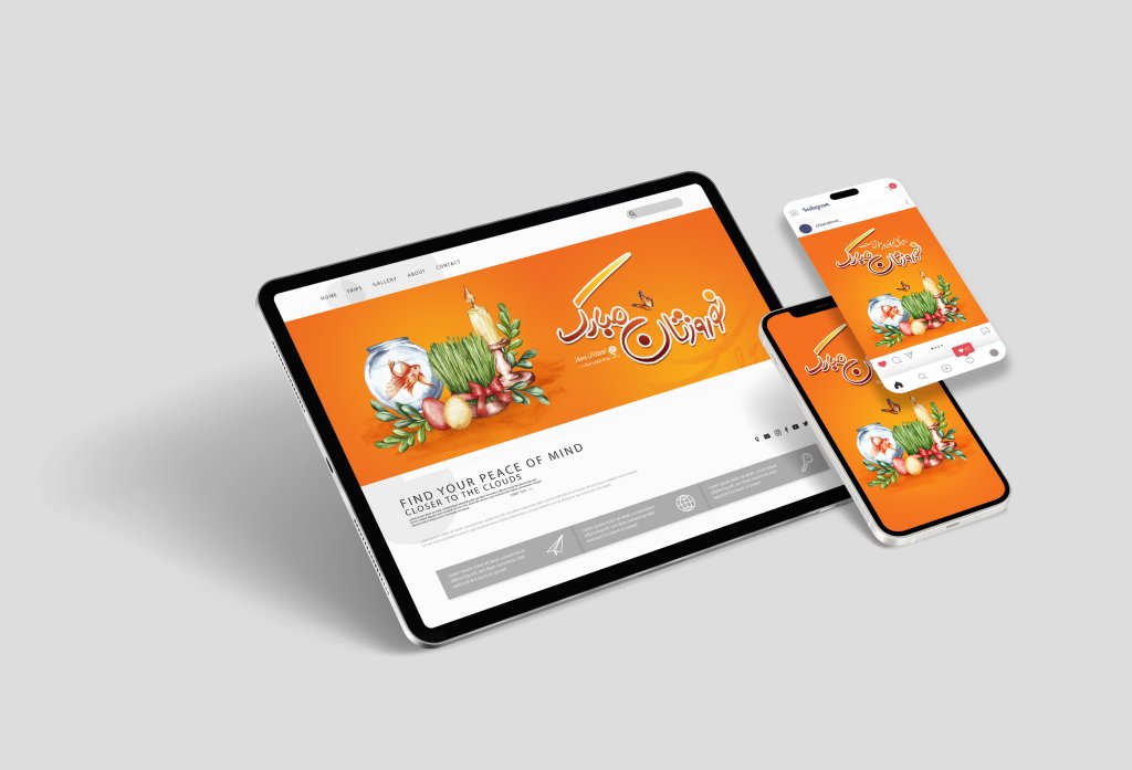 طرح پست و استوری اینستاگرام و بنر وبسایت ویژه تبریک عید نوروز مناسب تمامی مشاغل