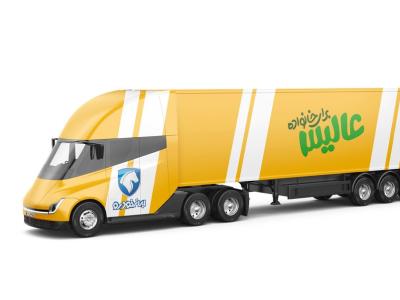 طرح لایه باز موکاپ کامیون