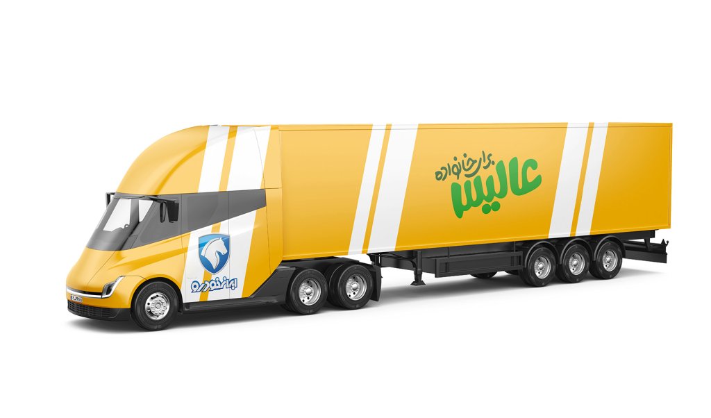 طرح لایه باز موکاپ کامیون