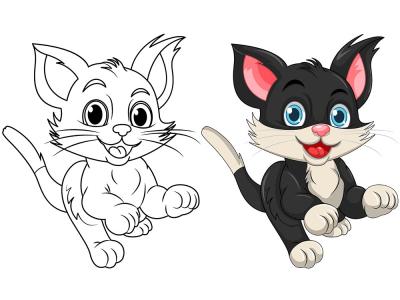 وکتور تصویر رنگ آمیزی طرح گربه 