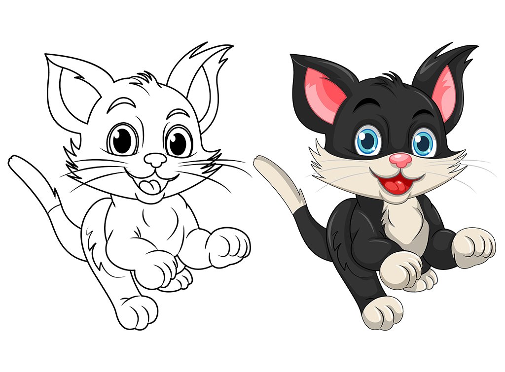 وکتور تصویر رنگ آمیزی طرح گربه 