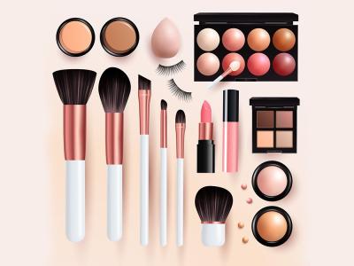 وکتور مجموعه ابزارهای آرایشی 