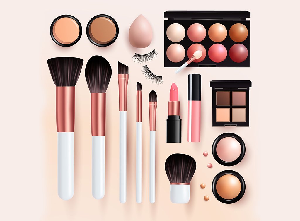 وکتور مجموعه ابزارهای آرایشی 