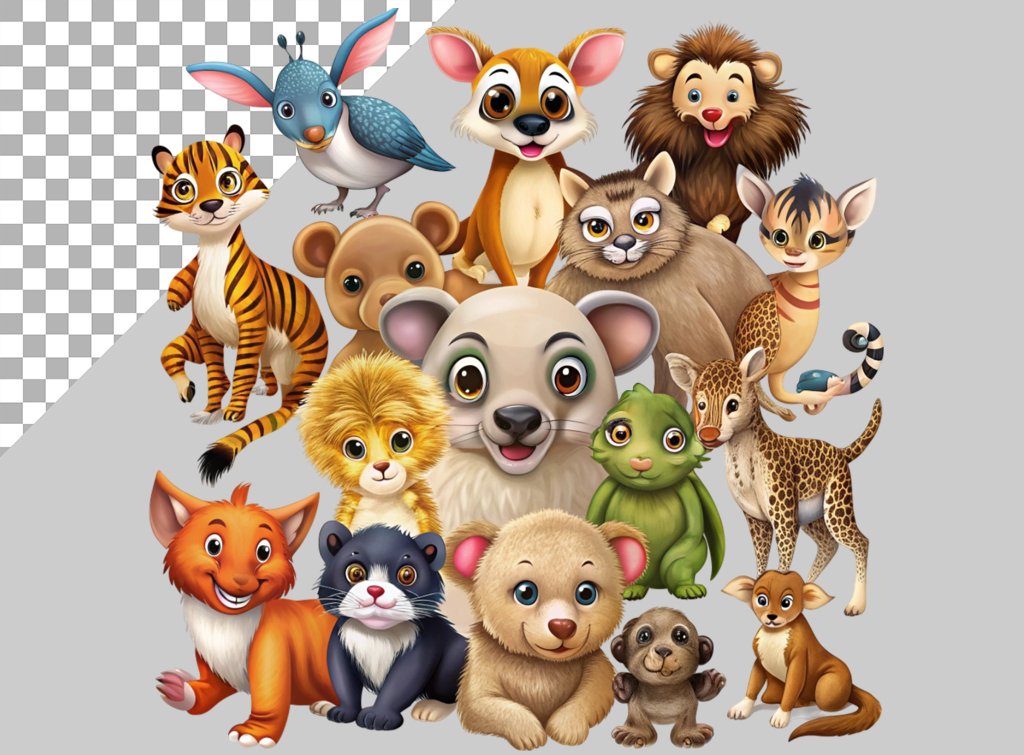 فایل لایه باز تصویر مجموعه حیوانات جنگل 