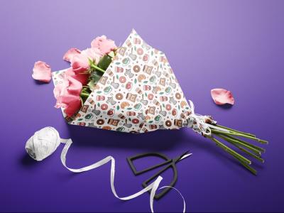  طرح لایه باز موکاپ دسته گل