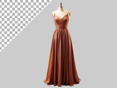 فایل لایه باز پیراهن مجلسی زنانه رنگ قهوه ای