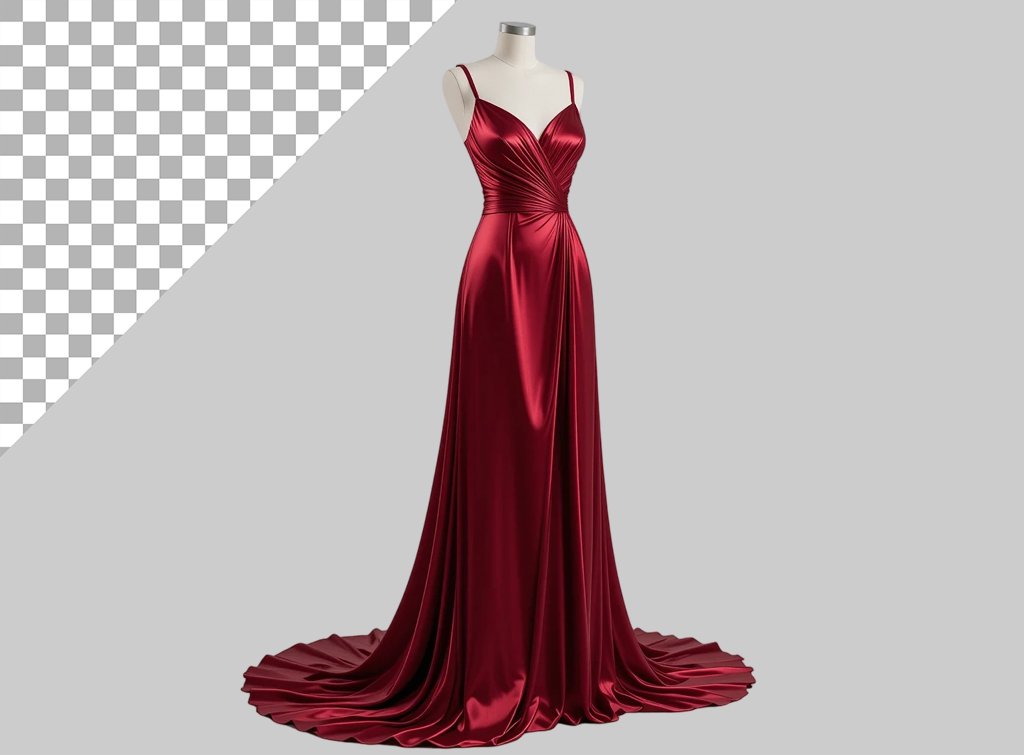 فایل لایه باز لباس مـجـلـسی ساتن قرمز شیک 