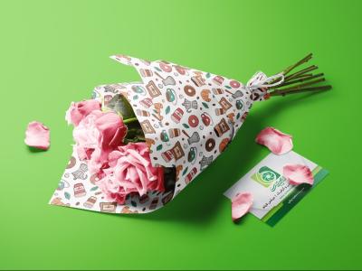 طرح لایه باز موکاپ دسته گل