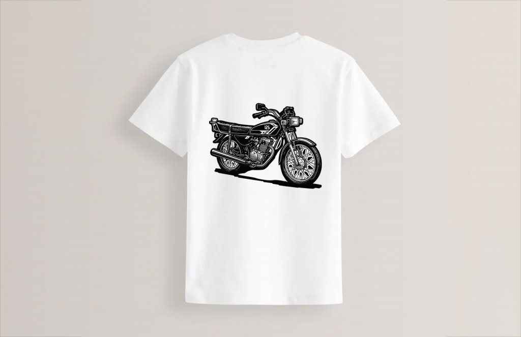 طرح لایه باز موتور 125 برای چاپ روی تیشرت