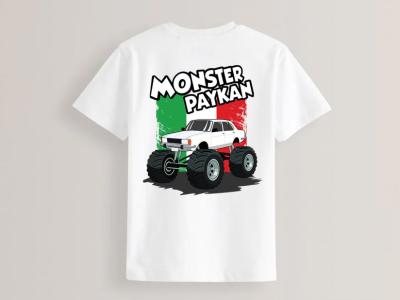 طرح لایه باز ماشین مانستر تراک پیکان برای چاپ روی تیشرت