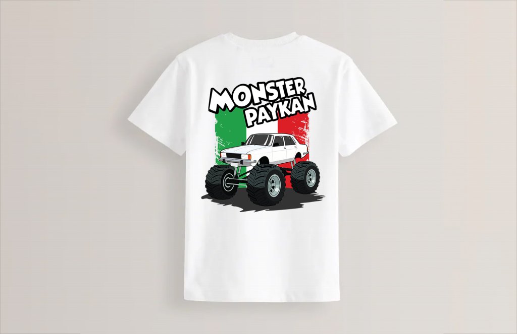 طرح لایه باز ماشین مانستر تراک پیکان برای چاپ روی تیشرت