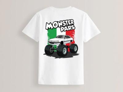 طرح لایه باز پژو پارس مانستر تراک برای چاپ تیشرت