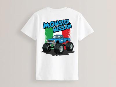 طرح لایه باز مانستر تراک نیسان آبی برای چاپ روی تیشرت