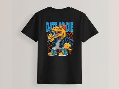 طرح لایه باز دایناسور تی رکس برای چاپ روی تیشرت