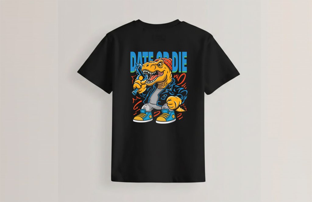 طرح لایه باز دایناسور تی رکس برای چاپ روی تیشرت