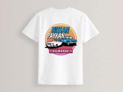 طرح لایه باز تیشرت خودروی کلاسیک پیکان و نیسان