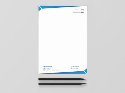 سربرگ رسمی اداری شرکتی آبی سفید