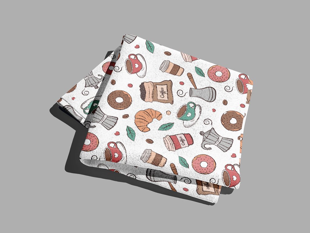  موکاپ پارچه و طرح حوله