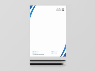 سربرگ خام لایه باز آبی سفید اداری شرکتی