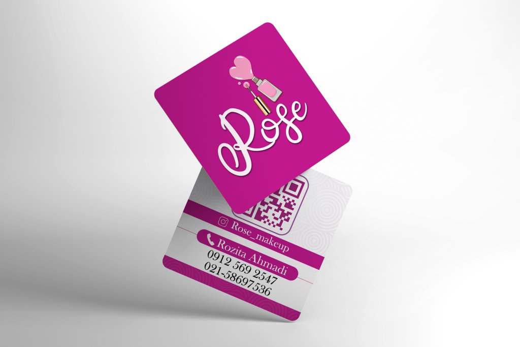 کارت ویزیت مربعی آرایشی