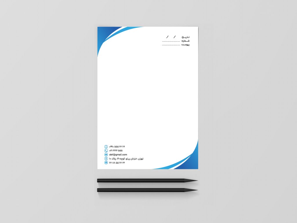 سربرگ لایه باز آبی سفید