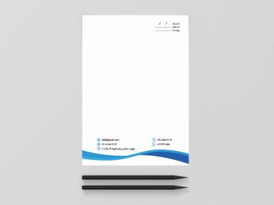 سربرگ لایه باز رسمی با تم آبی سفید