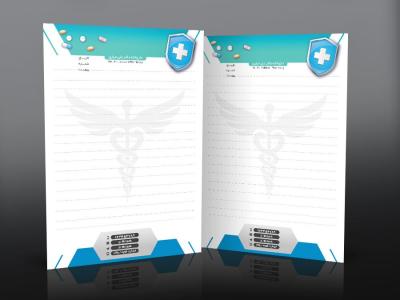 طرح لایه باز سربرگ داروخانه با جایگاه آرم داروخانه 