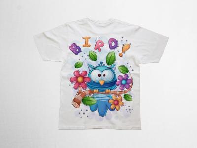 طرح لایه باز تیشرت کارتونی با طرح جغد با فرمت Psd 