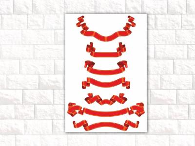 مجموعه طرح لایه باز Corel Draw طرح روبان قرمز