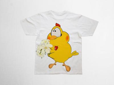 فایل لایه باز تیشرت کودکانه با عکس کارتونی جوجه رنگی