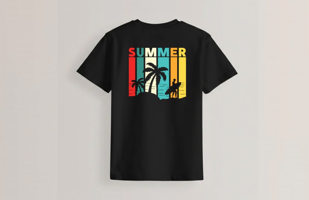 طرح لایه باز وکتور تابستان برای چاپ تیشرت