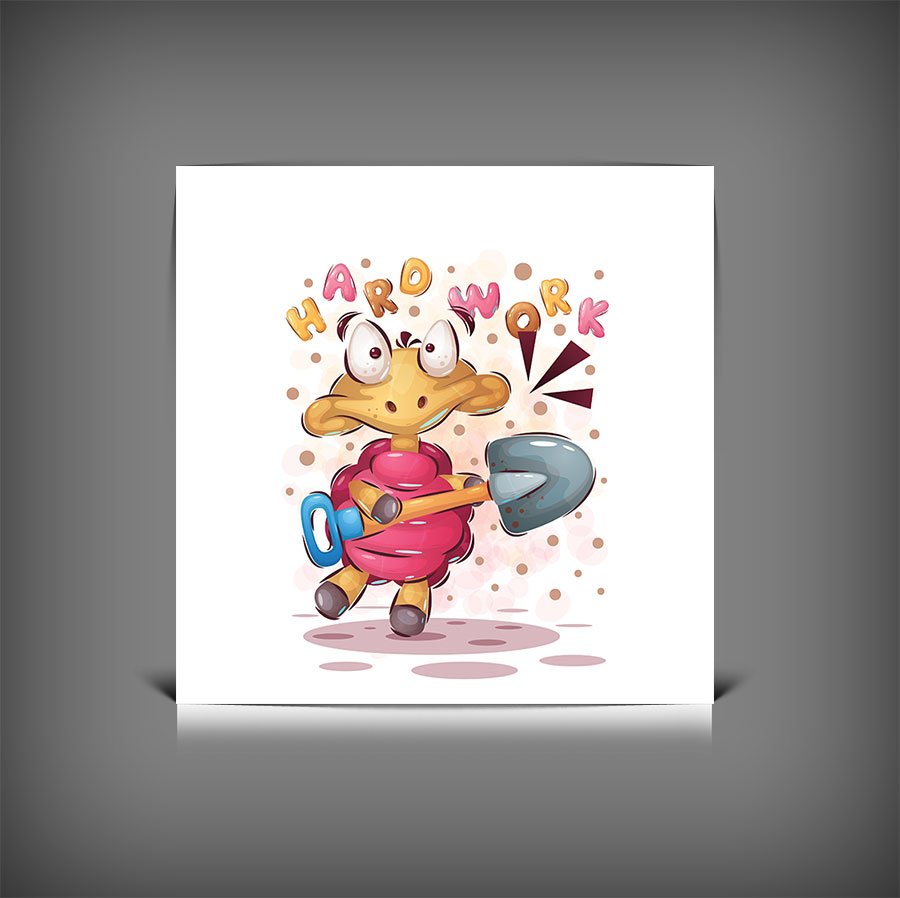 دانلود طرح وکتور لاکپشت کارتونی بامزه | کاراکتر فانتزی للاکپشت انیمیشنی با فرمت EPS و AI 