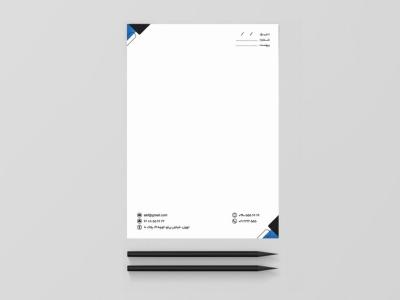 سربرگ خام اداری شرکتی مشکی سفید آبی