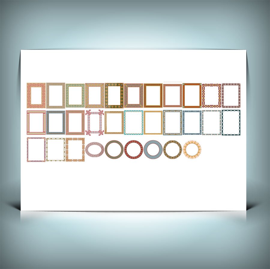 مجموعه 62 طرح وکتوری شماره 2 قاب اسلیمی EPS | قاب‌های اسلامی و سنتی با کیفیت بالا