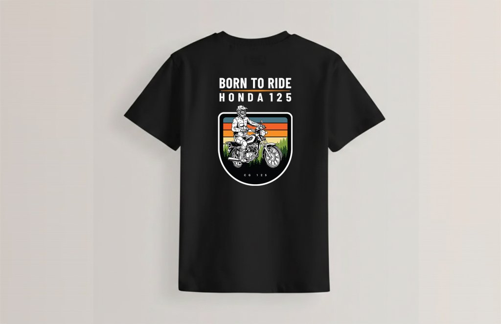 طرح تیشرت موتور 125 هوندا لایه باز