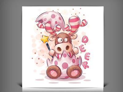 طرح وکتور گاو کارتونی | کاراکتر فانتزی خلاقانه با فرمت EPS و AI 