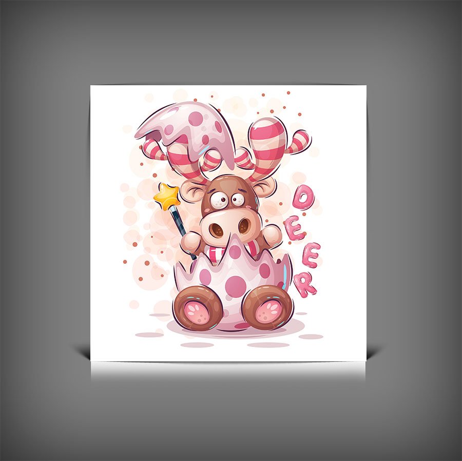 طرح وکتور گاو کارتونی | کاراکتر فانتزی خلاقانه با فرمت EPS و AI 