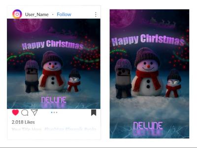 قالب پست و استوری کریسمس