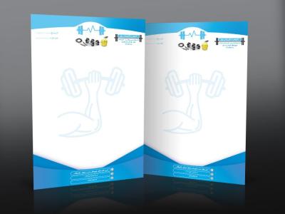 طرح لایه باز سربرگ مربی بدنسازی و فیتنس و سربرگ باشگاه بدنسازی