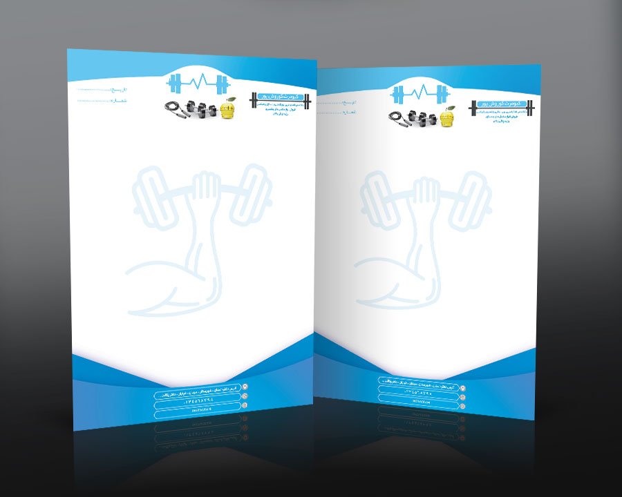 طرح لایه باز سربرگ مربی بدنسازی و فیتنس و سربرگ باشگاه بدنسازی